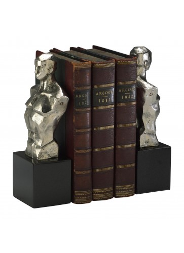 Cyan Design Hercules Bookends in Iron and Granite Material with Chrome with Black Granite Base finish - 1895